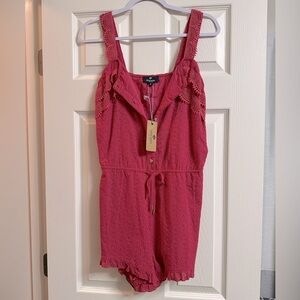 Red Eyelet Romper